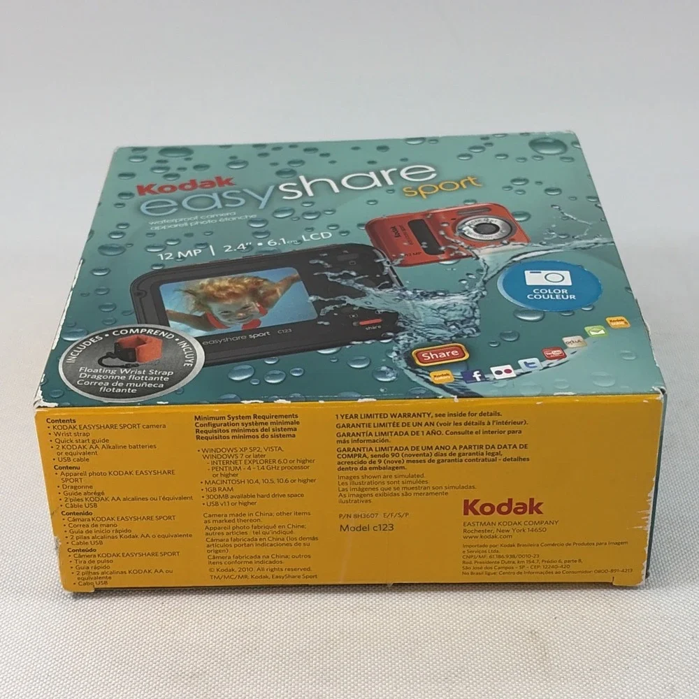 Kodak EasyShare Sport C123 12.0MP Digital Camera Used Condition Tested Works